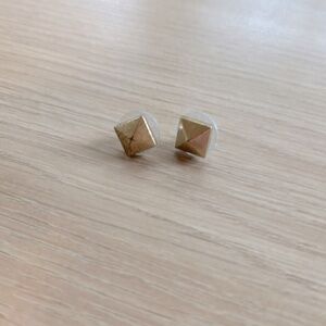 Stella and Dot Square Gold Tone Stud Earrings